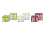 Set de 2 Coffrets vert/blanc/fuchsia